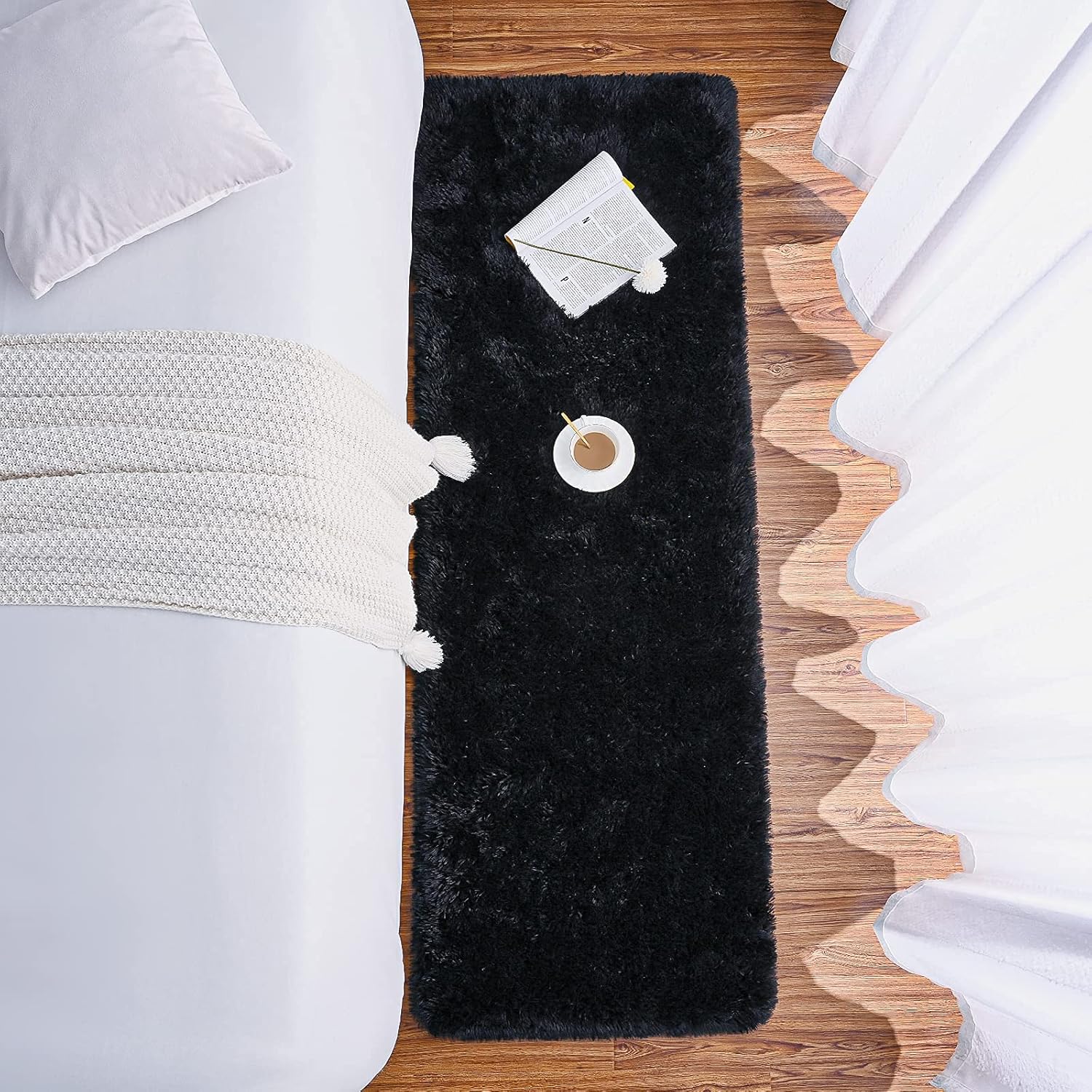 Chicrug – Alfombra suave de 2 x 6pies, mullida y peluda, el pelo no se desprende, para dormitorio, sala de estar, corredor, guardería, habitación