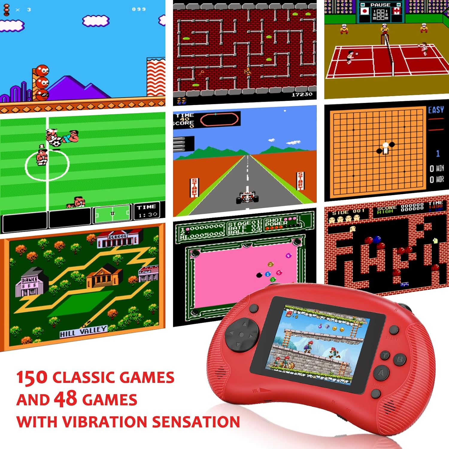 Juegos portátiles de mano para niños, juego de pantalla de 3.2 pulgadas, salida de TV, sistema de reproductor de juegos con vibración arcade,
