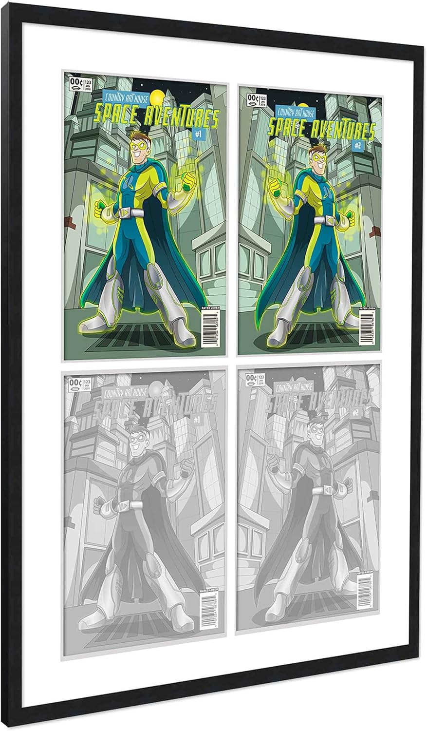 Marco de cómic negro mate  Para cómics publicados entre 1986 y el día actual (marco de madera maciza de cómic de la edad plateada)  Hecho para