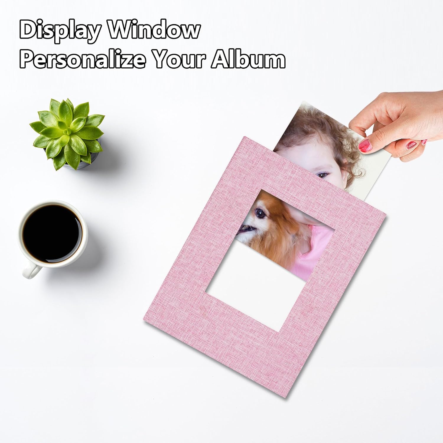 Álbum de fotos de 4 x 6 pulgadas, 100 bolsillos, álbumes de fotos con cubierta de lino, álbumes de fotos para familia, boda, bebé, libro de fotos