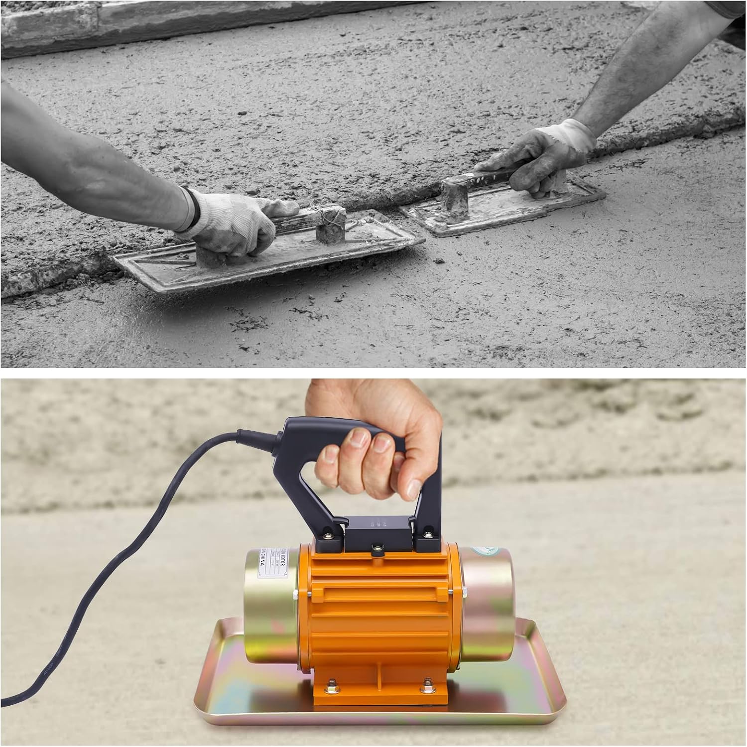 Motor vibrador eléctrico de hormigón de 250 W, vibrador de hormigón de movimiento de mesa de mano, máquina vibradora de cemento portátil, paleta de