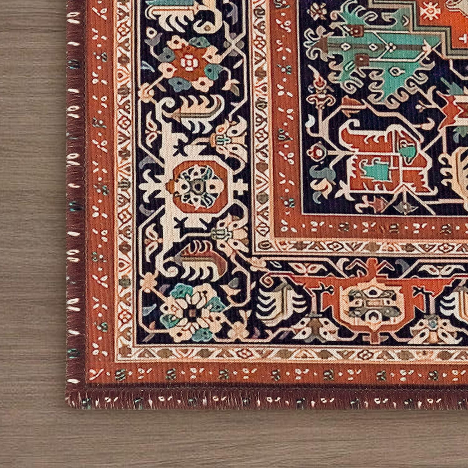 Juego de 2 alfombras persas de cocina, antideslizantes, lavables, para medallón oriental, bohemio, tapetes de cocina para piso, decoración retro