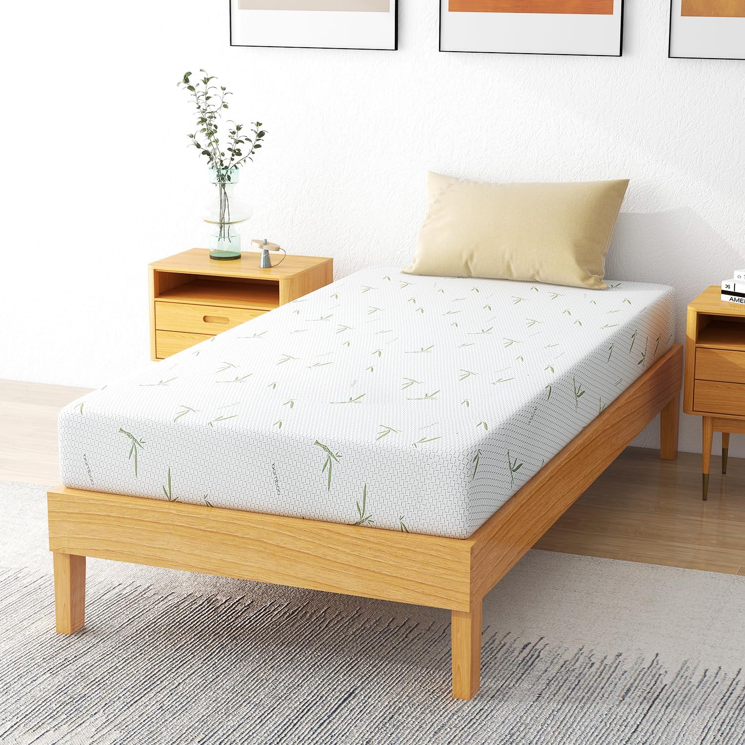 Colchón individual, prueba de sueño de 100 noches, garantía limitada de 10 años, colchones de cama de 681012 pulgadas, sin fibra de vidrio, para