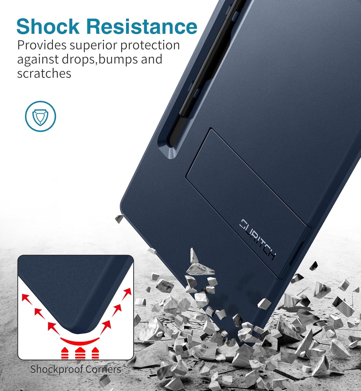 SURITCH Funda resistente para Samsung Galaxy Tab S8 Ultra de 14.6 pulgadas 2022, protector de pantalla integrado de cuerpo completo, resistente, a