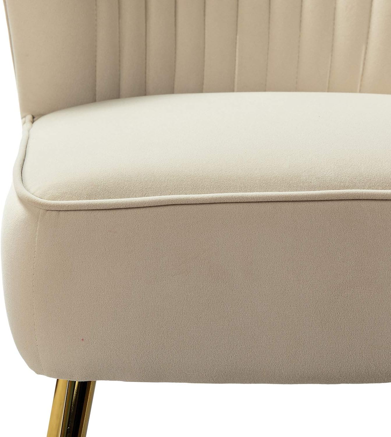 HULALA HOME Silla decorativa de terciopelo, moderna silla lateral tapizada con patas de metal dorado, silla sin brazos, cómoda silla de sala de