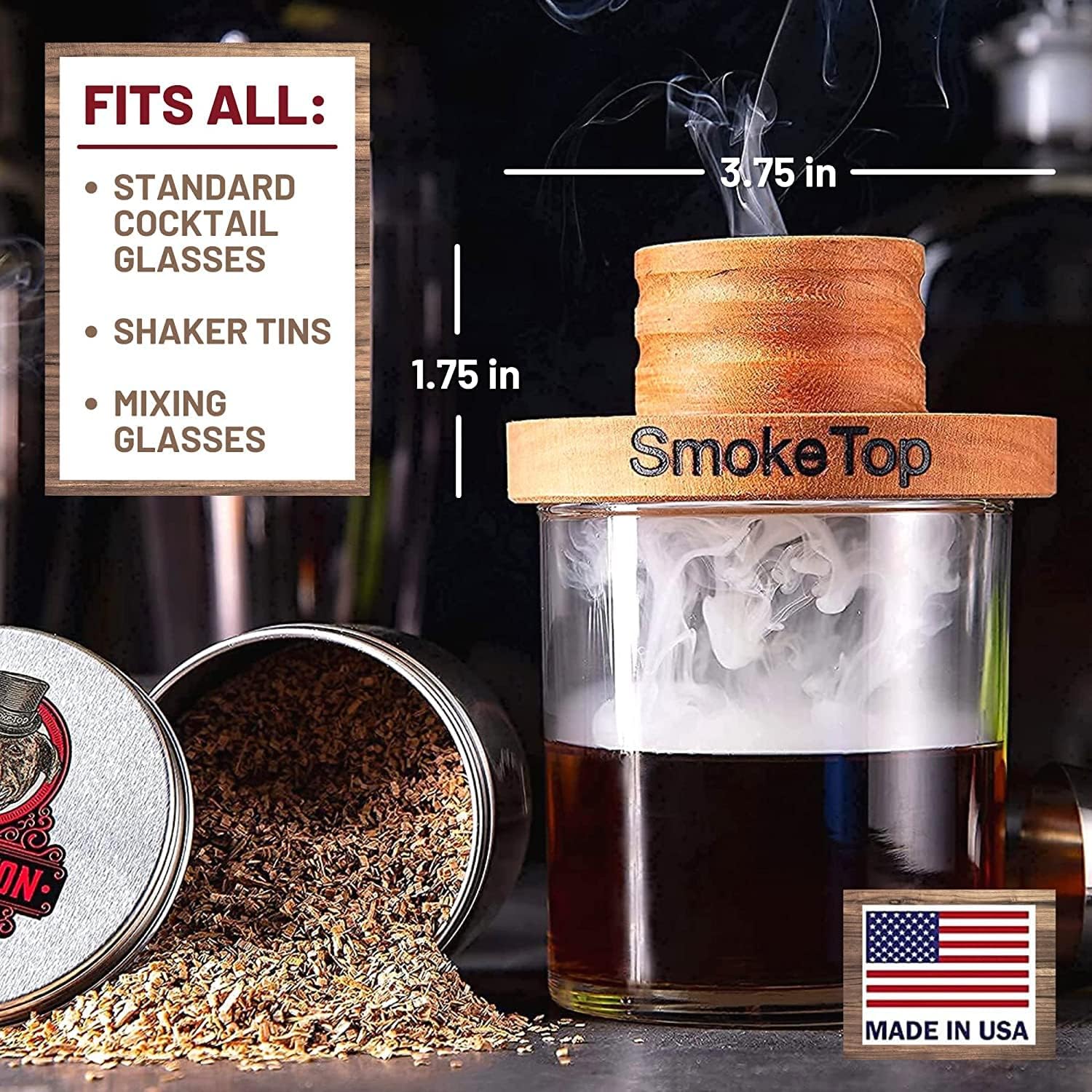 SmokeTop Kit y astillas de madera de cereza, nogal, arce y roble
