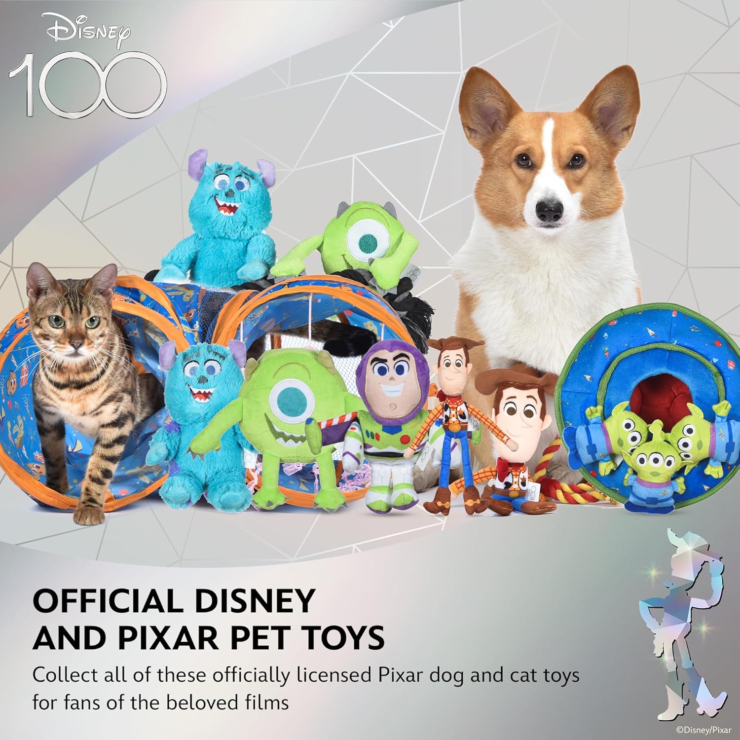 Pixar’s Woody Cat Kicker Toy con hierba gatera, 9 pulgadas  Juguetes para gatos de Disney Pixar  Divertido juguete de peluche estilo gato con hierba