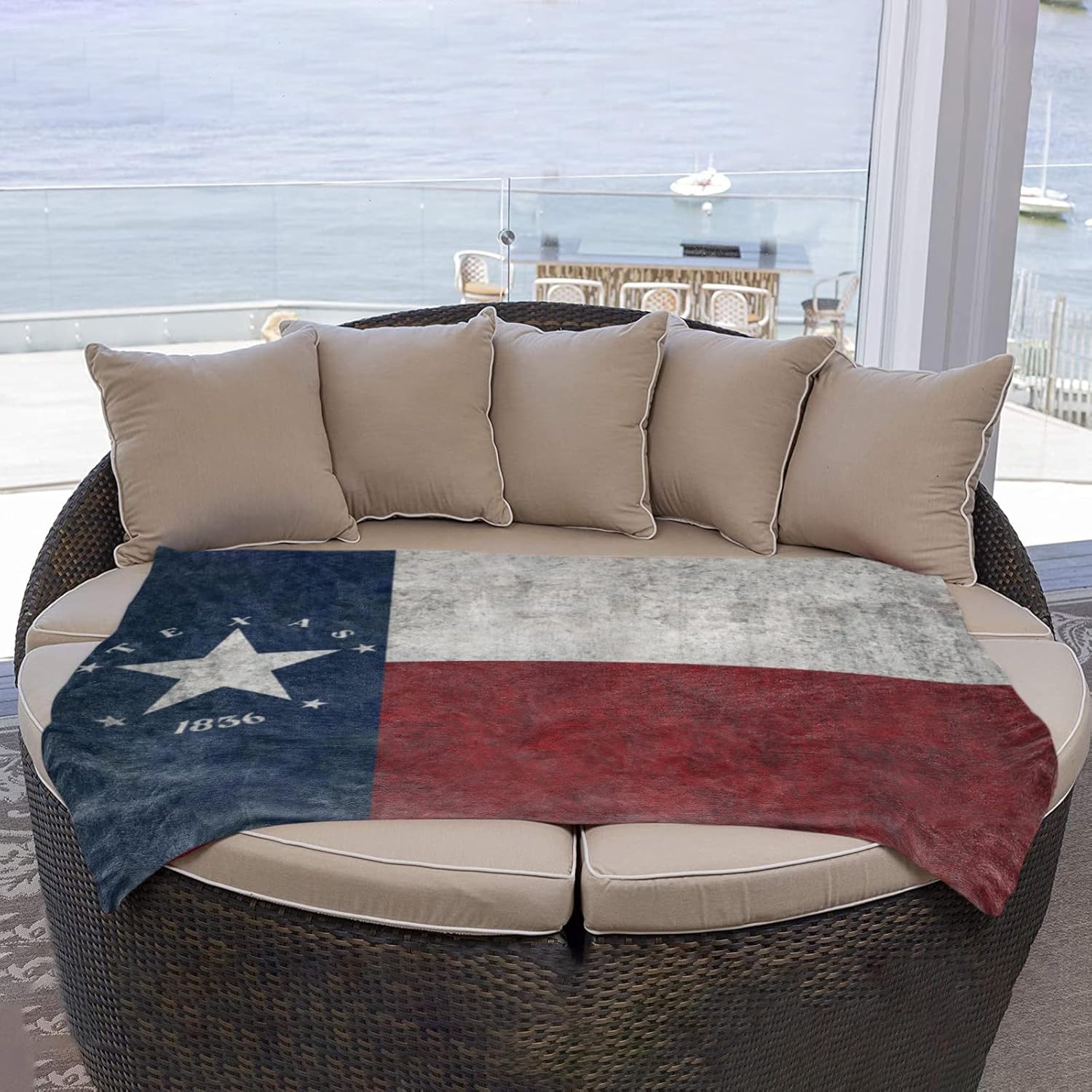 Manta de bandera de Texas, lujosa y cómoda, acogedora manta con estampado de bandera del estado de TX vintage, manta de estado de estrella solitaria