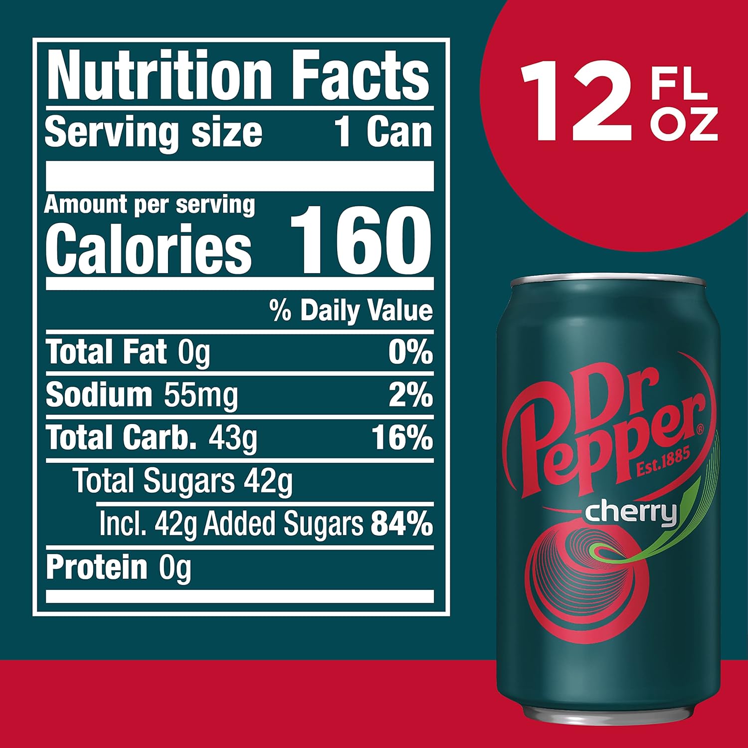 DR PEPPER – CEREZA, 12 onzas, paquete de 12