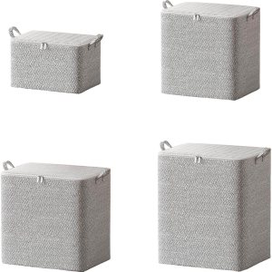WMQPNNS Bolsa de almacenamiento plegable no tejida para ropa y ropa de cama organiza y ordena con facilidad (Z1-gris, L) WMQPNNS Bolsa de almacenamiento plegable no tejida para ropa y ropa de cama organiza y ordena con facilidad (Z1-gris, L)