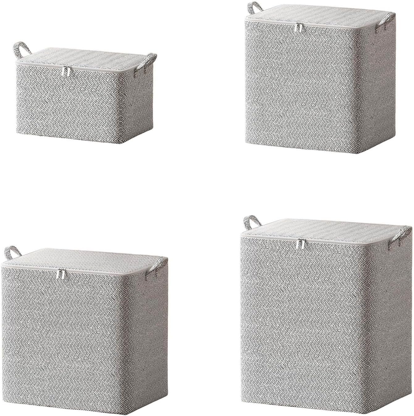 WMQPNNS Bolsa de almacenamiento plegable no tejida para ropa y ropa de cama organiza y ordena con facilidad (Z1-gris, L)