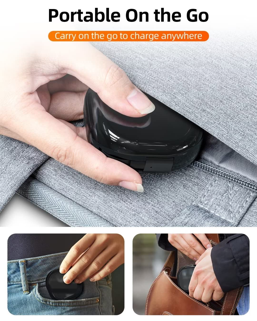 YKZ Cable de carga retráctil magnético 3 en 1, cable de carga de teléfono USB retráctil de viaje 3A con micro USBTipo-C para todos los dispositivos