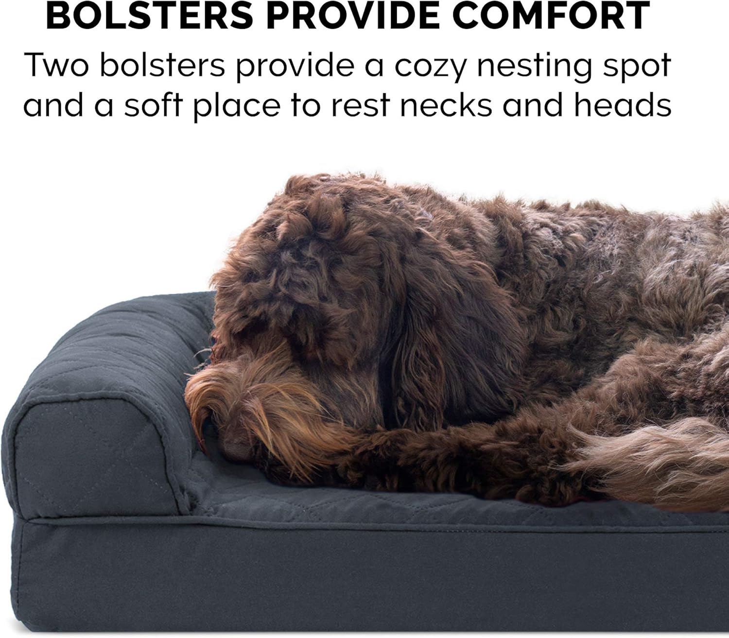 Furhaven – Cama ortopédica para perros, estilo sofá, acolchada, con funda extraíble y lavable, color gris hierro, tamaño jumbo plus (XXL)