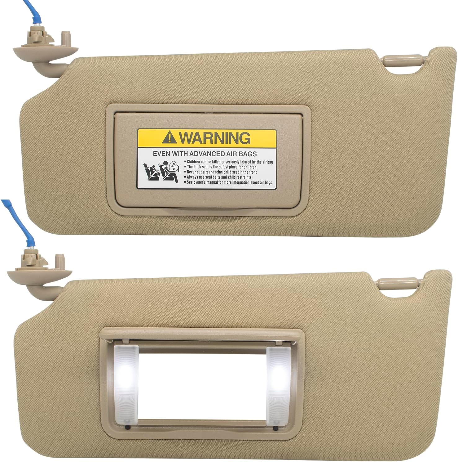 Reemplazo de visera solar del lado izquierdo del conductor compatible con Honda Accord 2008 2009 2010 2011 2012 2013 2014 2015 2016 con luz LED de