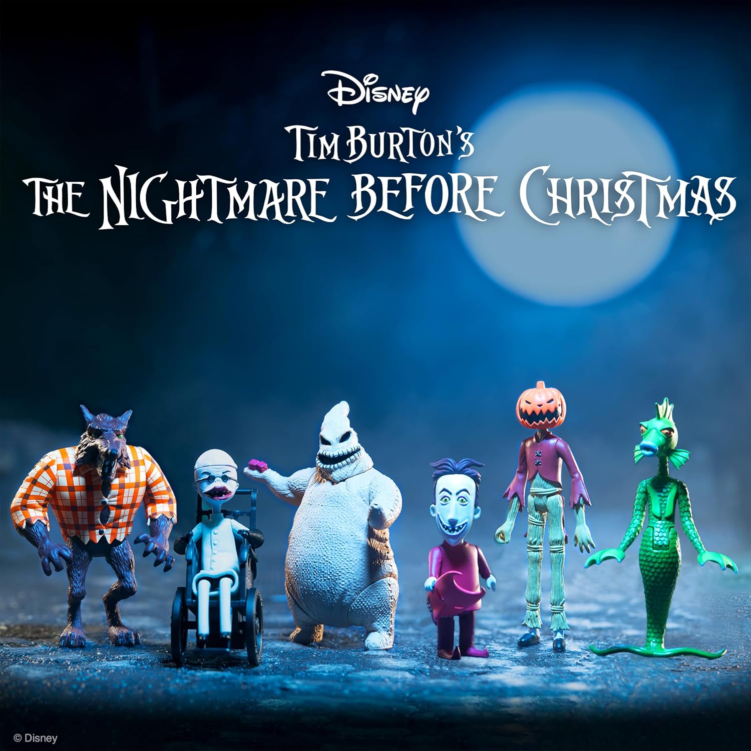 Super7 Tim Burton’s The Nightmare Before Christmas Wolfman – Figura de acción de Disney de 3.75 pulgadas con accesorio, coleccionables de películas