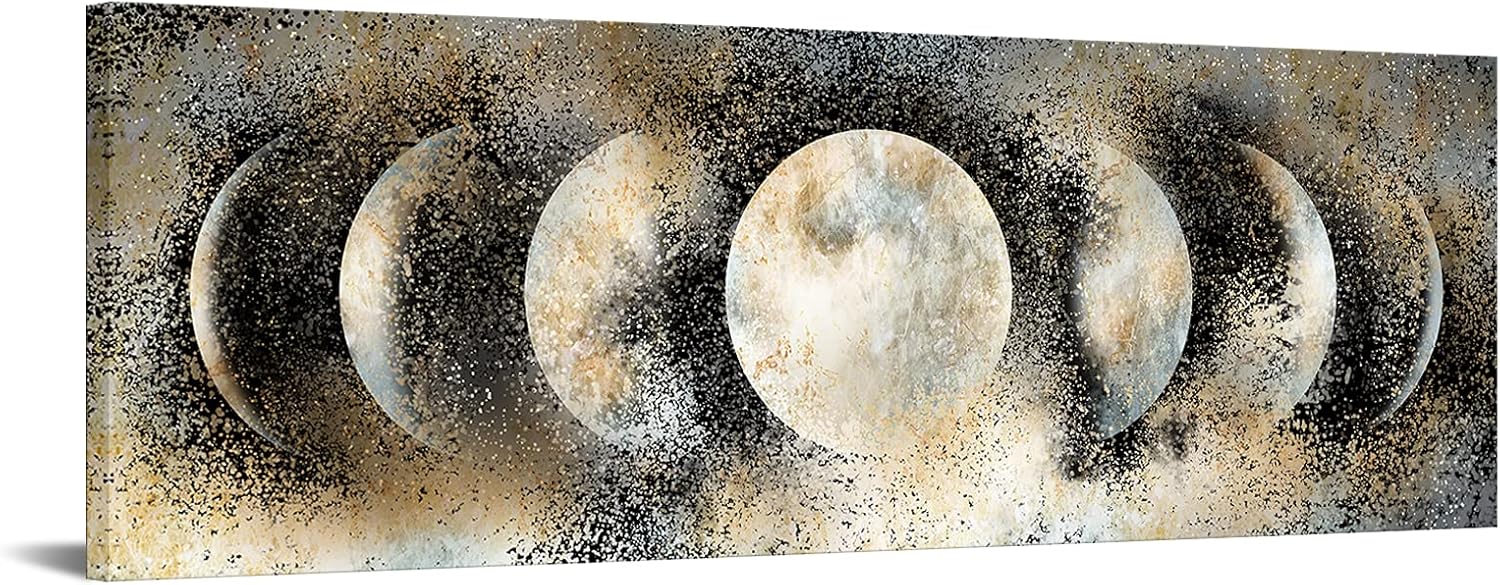 RnnJoile Lienzo decorativo para pared, diseño de fase lunar, póster de astrología, escena espacial, impresiones para decoración moderna del hogar y
