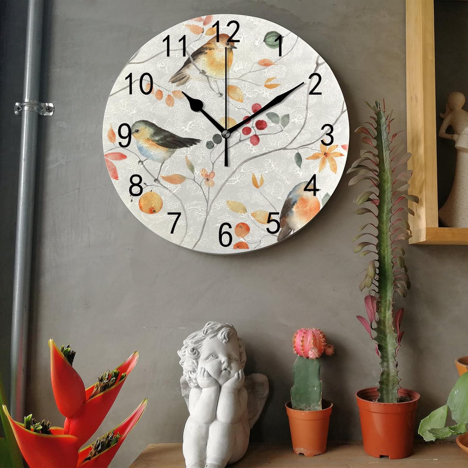 Reloj de pared silencioso sin tictac, funciona con pilas, reloj moderno decorativo para dormitorio, sala de estar, baño, cocina, reloj redondo (9.8