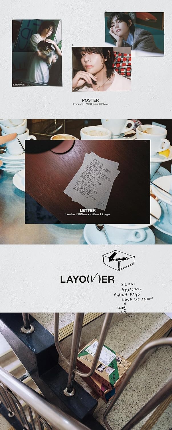 BTS V – Álbum Layover Rondom Ver. + Juego de tarjetas de fotos BTS