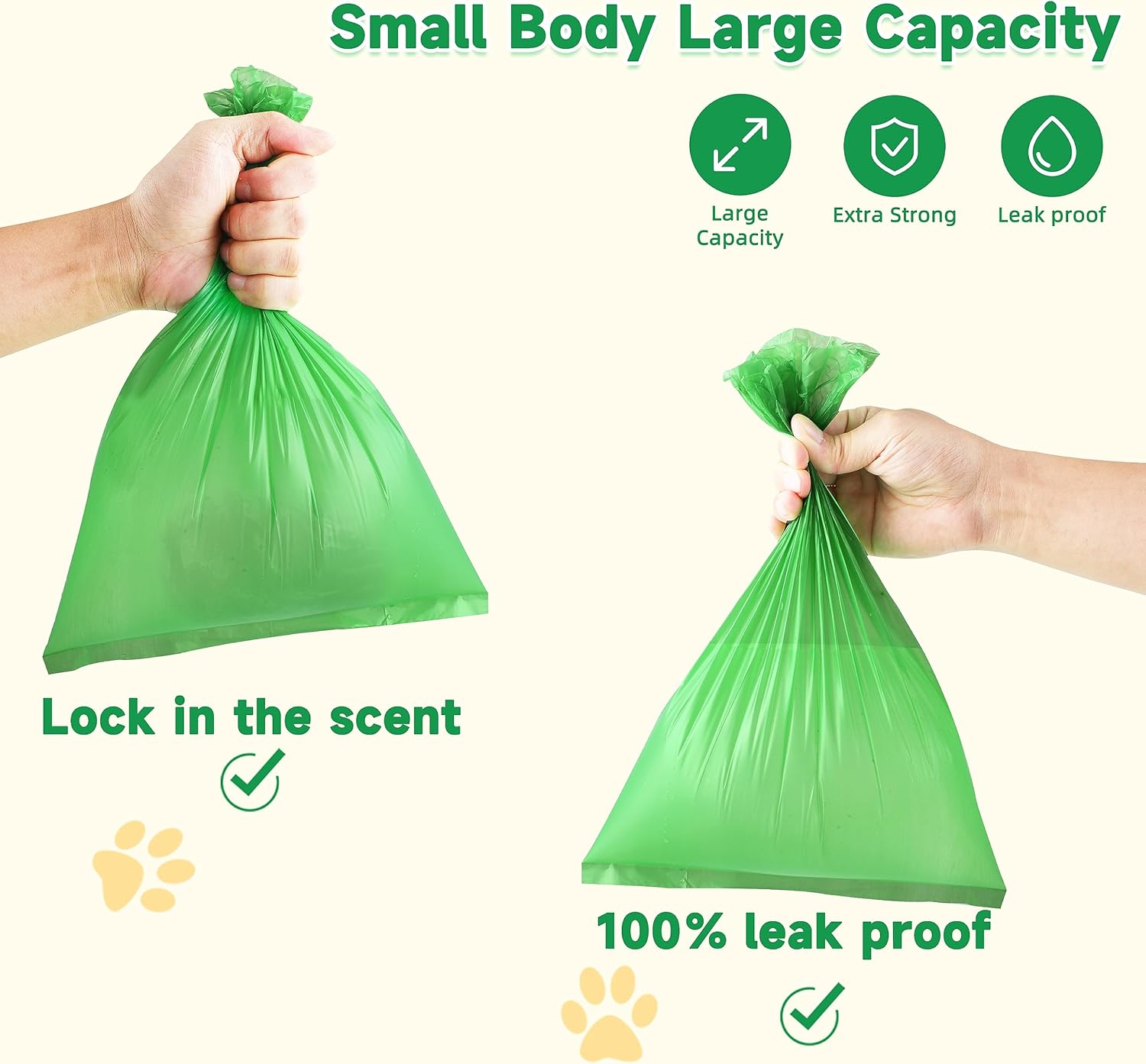 FluffyDream Bolsas de excremento de perro con dispensador, bolsas de basura para mascotas, bolsas para perros, rollos de repuesto garantizados a