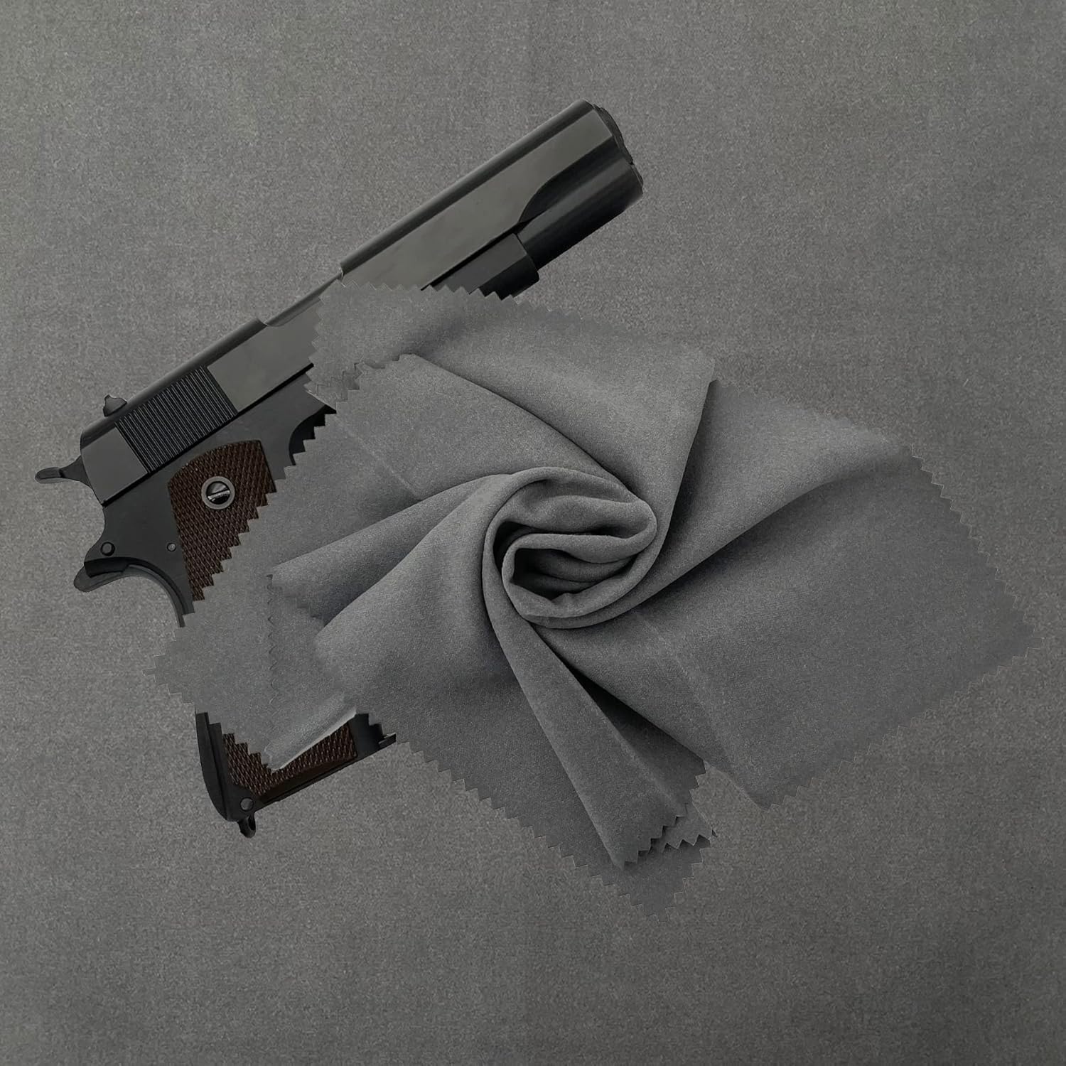 Paño de limpieza de pistola de silicona de 12 x 12 pulgadas, color gris, sin pelusas, pistola de pulido de microfibra, trapos de limpieza