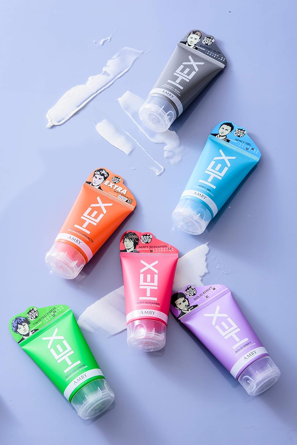 HEX Amby – Cera para el cabello para hombres, cera extra mate, Erractic, 3.5 onzas (3.53 oz) con fuerte sujeción duradera, acabado seco mate no
