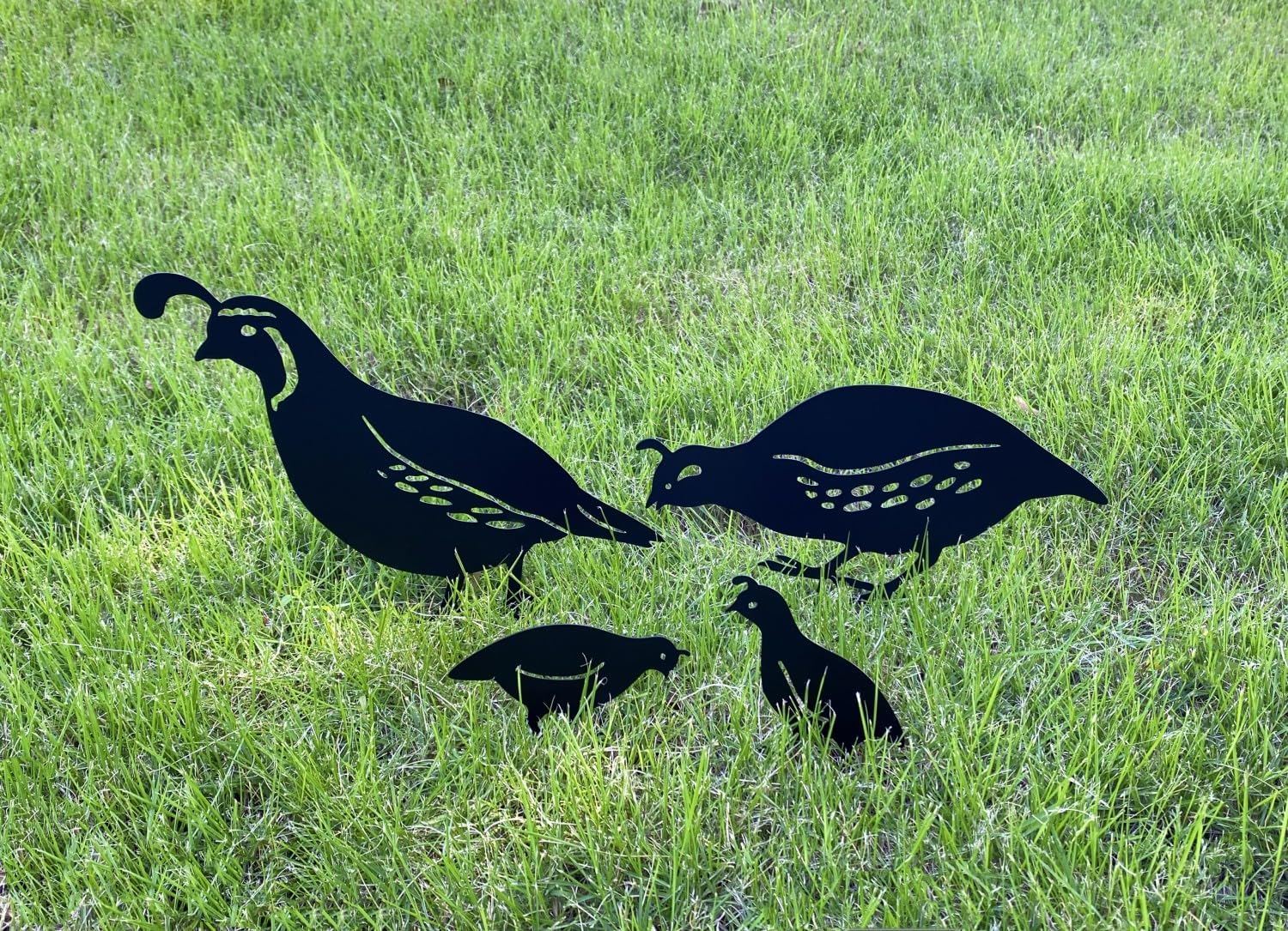 Estacas de metal decorativas de codorniz para jardín, silueta de codorniz negra, estatuas de jardín para patio, césped, patio, decoración de jardín,