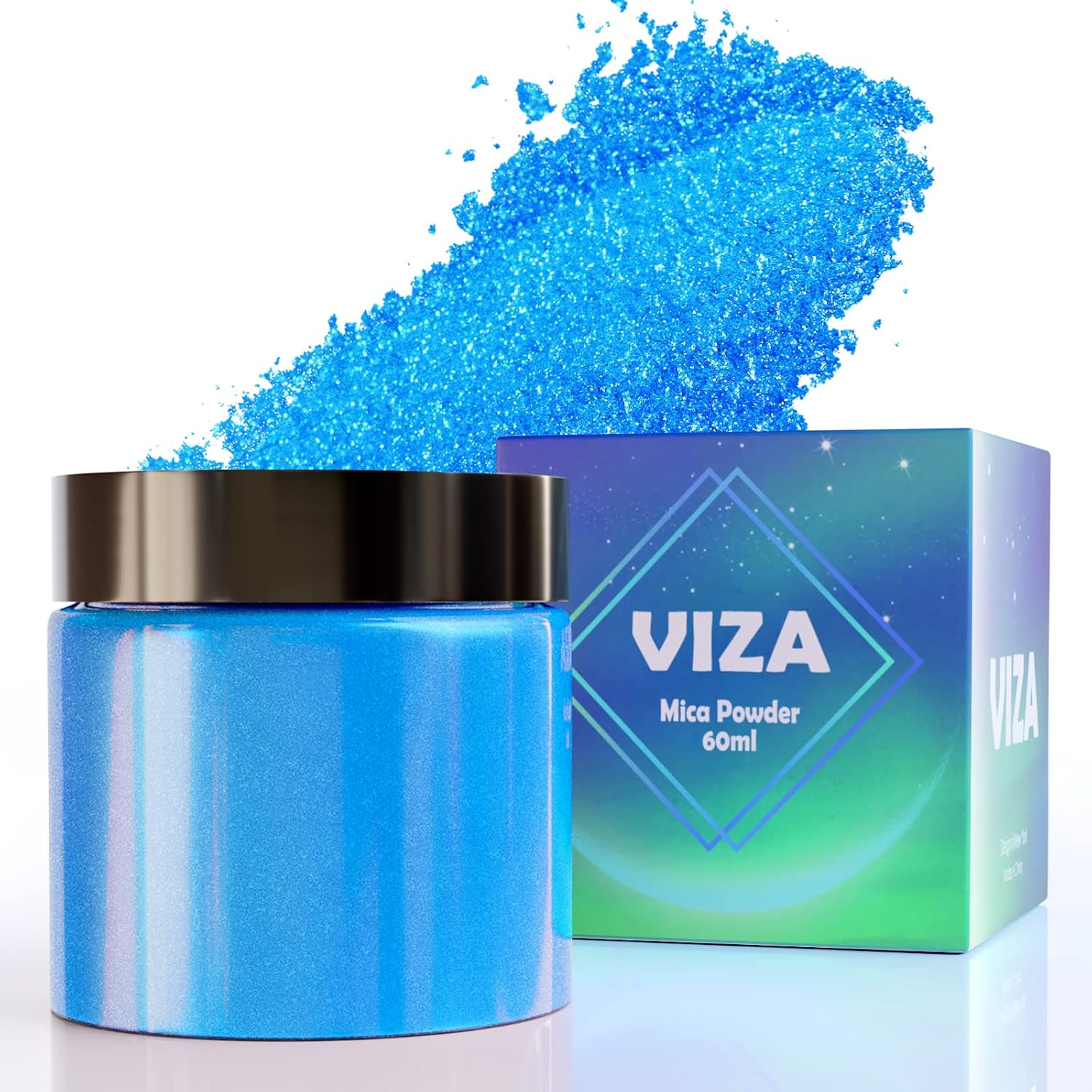 Viza Polvo de mica de grado cosmético, 1.06 onzas  1.06 onzas, pigmento de color diamante, maquillaje con purpurina para uñas, brillo de labios,