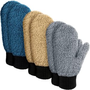 Bencailor 3 pares de guantes de microfibra para el polvo con manoplas de polvo para el pulgar, guantes de limpieza para el hogar, sin arañazos, Bencailor 3 pares de guantes de microfibra para el polvo con manoplas de polvo para el pulgar, guantes de limpieza para el hogar, sin arañazos,