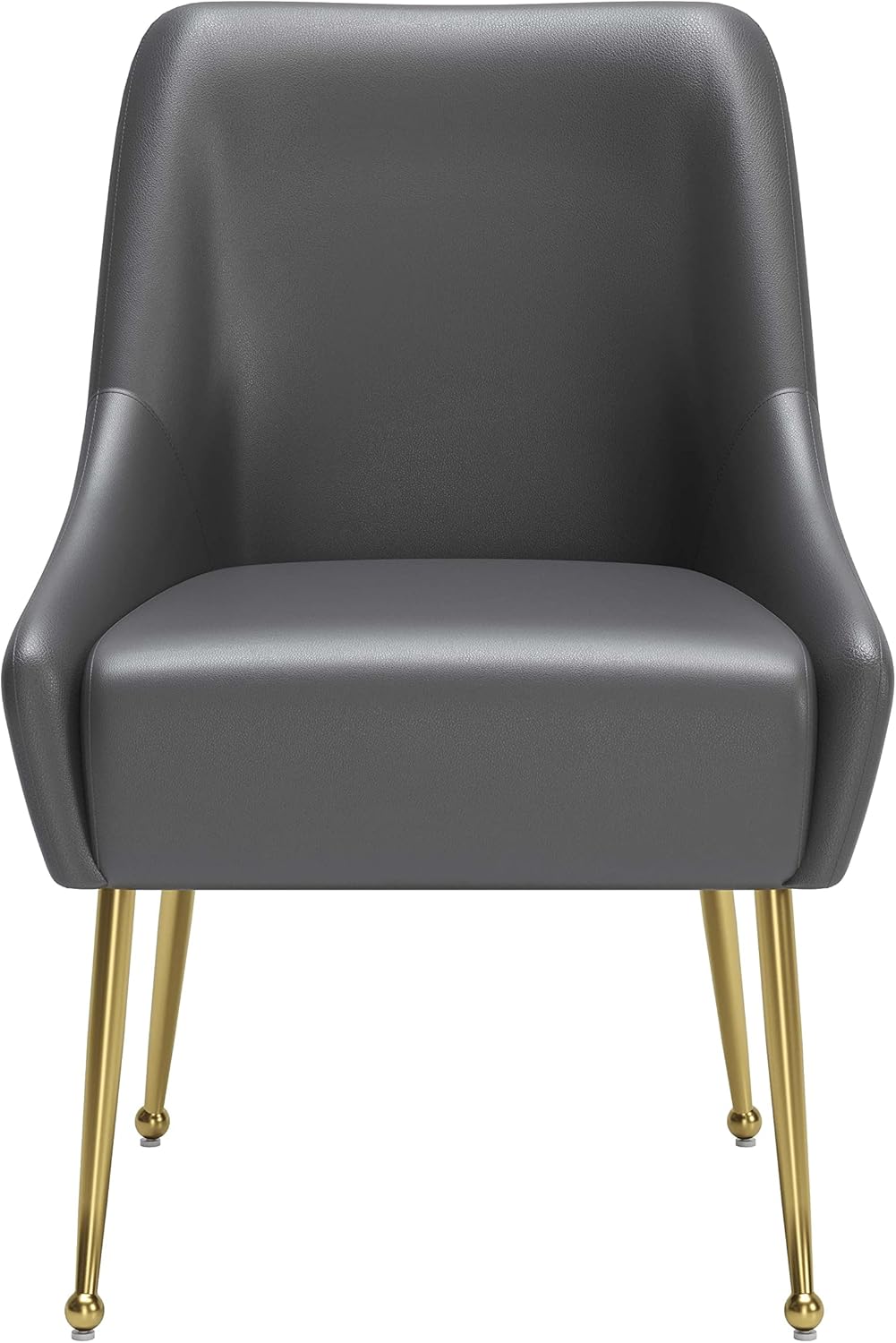Zuo Maxine Silla de comedor gris y dorado