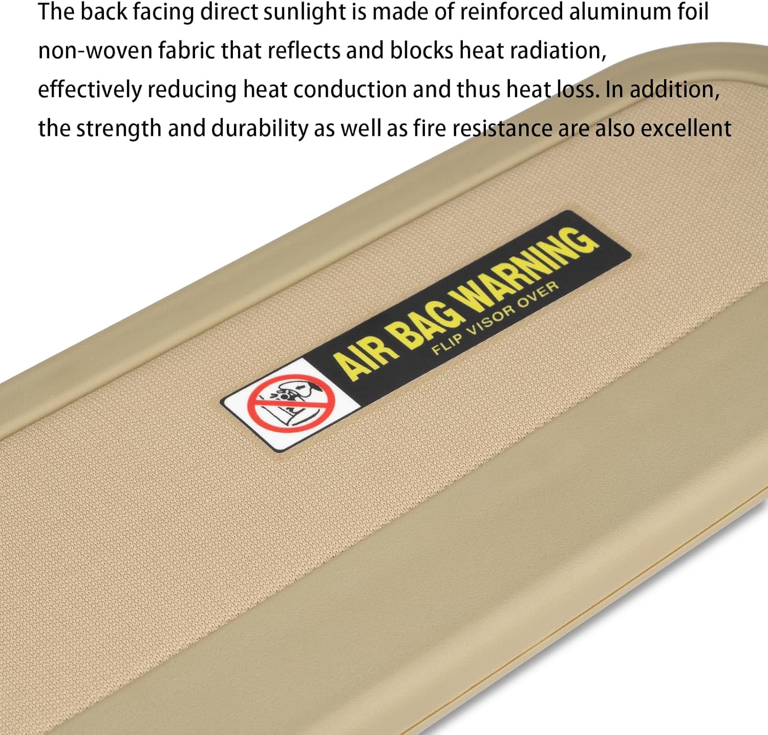 Visera solar del lado del pasajero derecho compatible con Honda Civic 2006-2011 EX LX Sedan SI Coupé reemplaza 83230-SNA-A01ZB (beige)