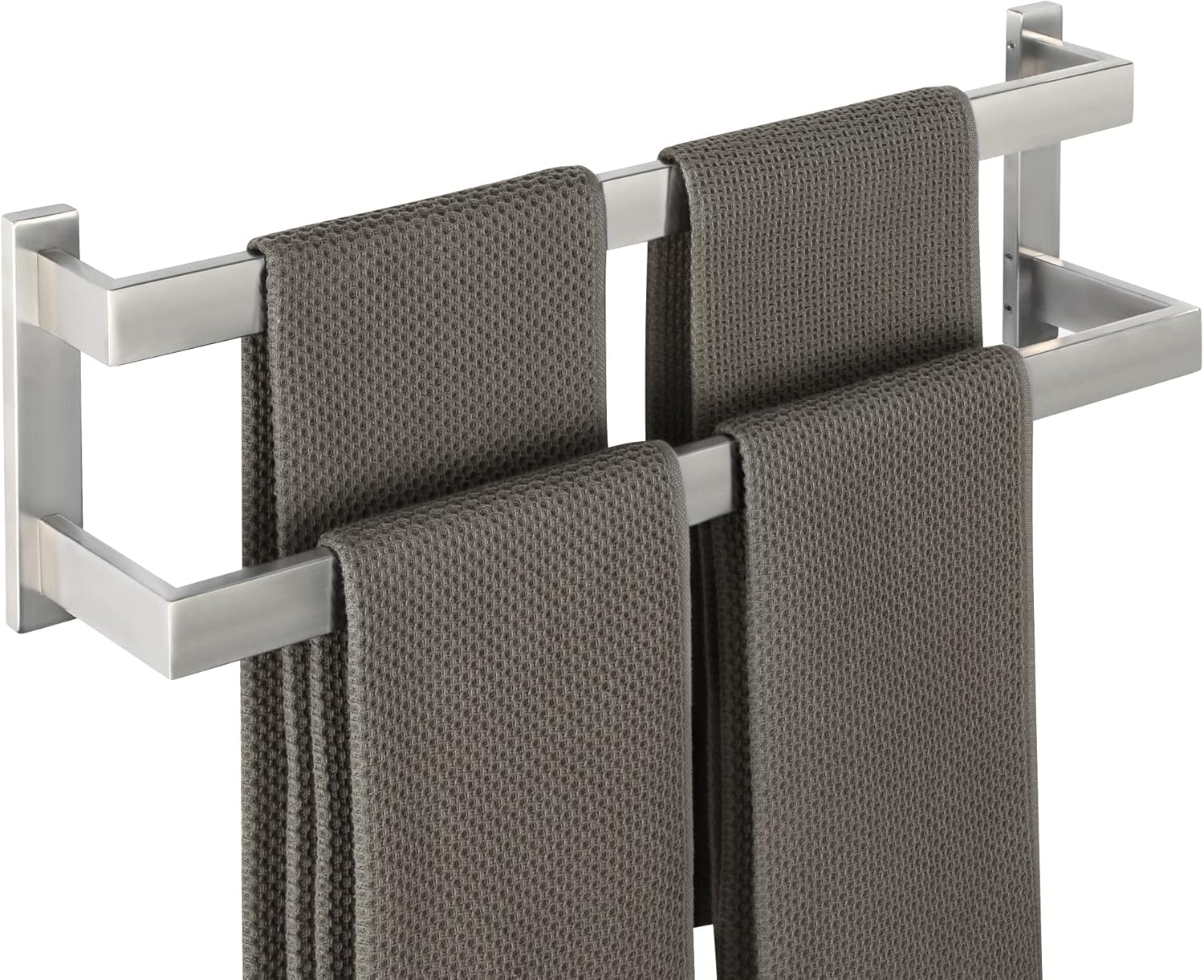 Alise GOY002-LS – Toallero doble para baño, soporte de pared para toallas de baño, toallero de acero inoxidable SUS304, níquel cepillado de 23.2