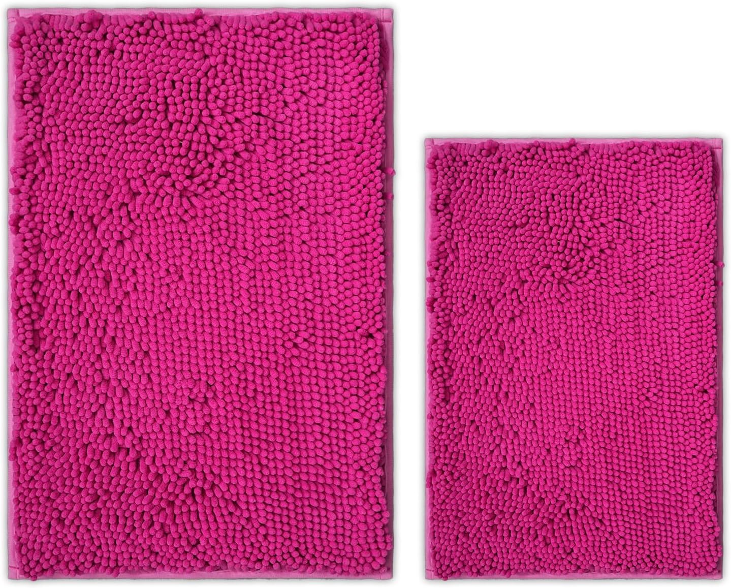 AINAHYVA Juego de 2 tapetes de baño de chenilla, superabsorbentes, parte trasera antideslizante de PVC, tapetes de baño para baño, felpa peluda,