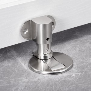 INIRET Tope de puerta plateado para montaje en el suelo, tope magnético invisible de altura ajustable, cierre de puerta para parte inferior de la INIRET Tope de puerta plateado para montaje en el suelo, tope magnético invisible de altura ajustable, cierre de puerta para parte inferior de la