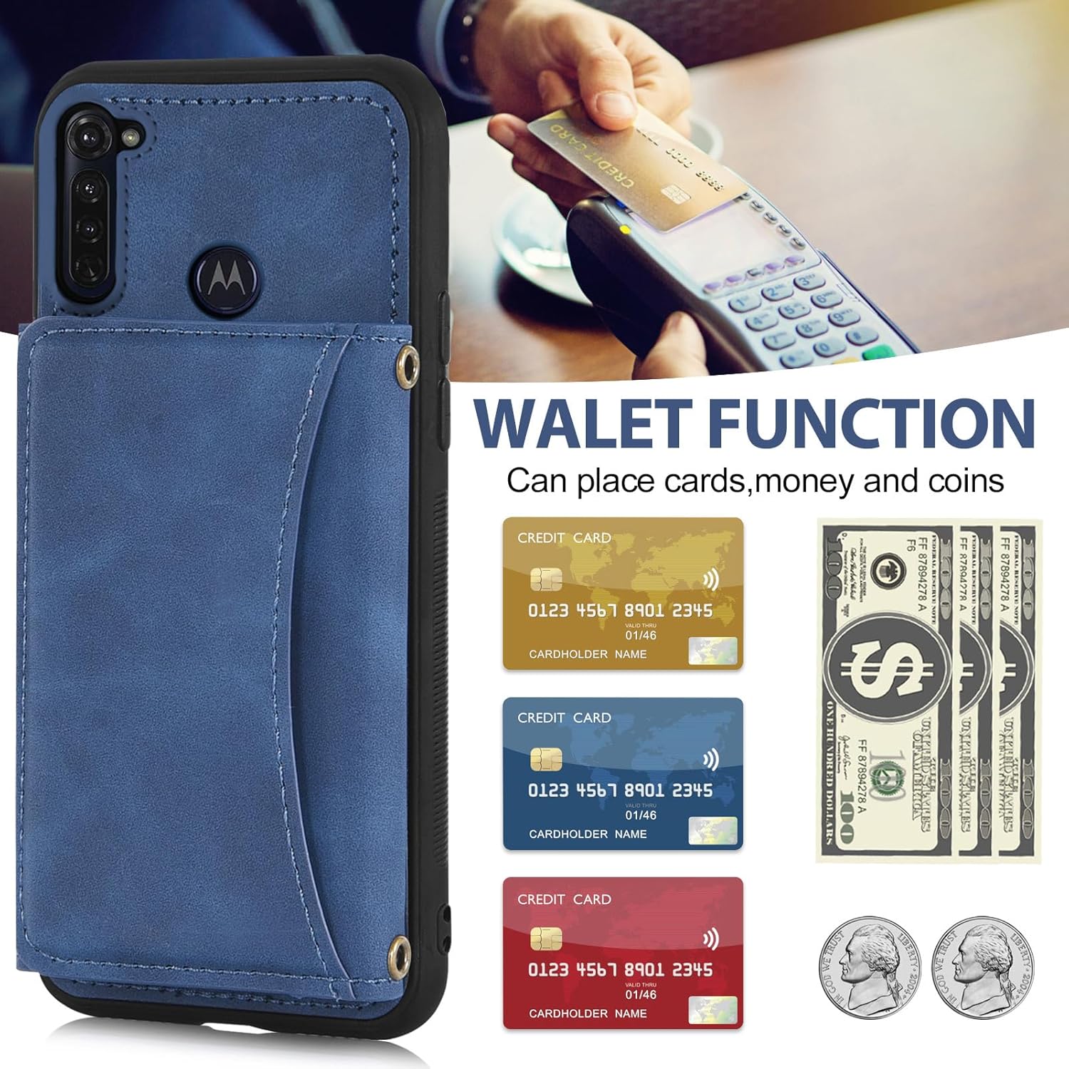 Asuwish Funda tipo cartera para Moto G Stylus 2020 MotoG Pro con protector de pantalla de vidrio templado y soporte para tarjetas, accesorios para