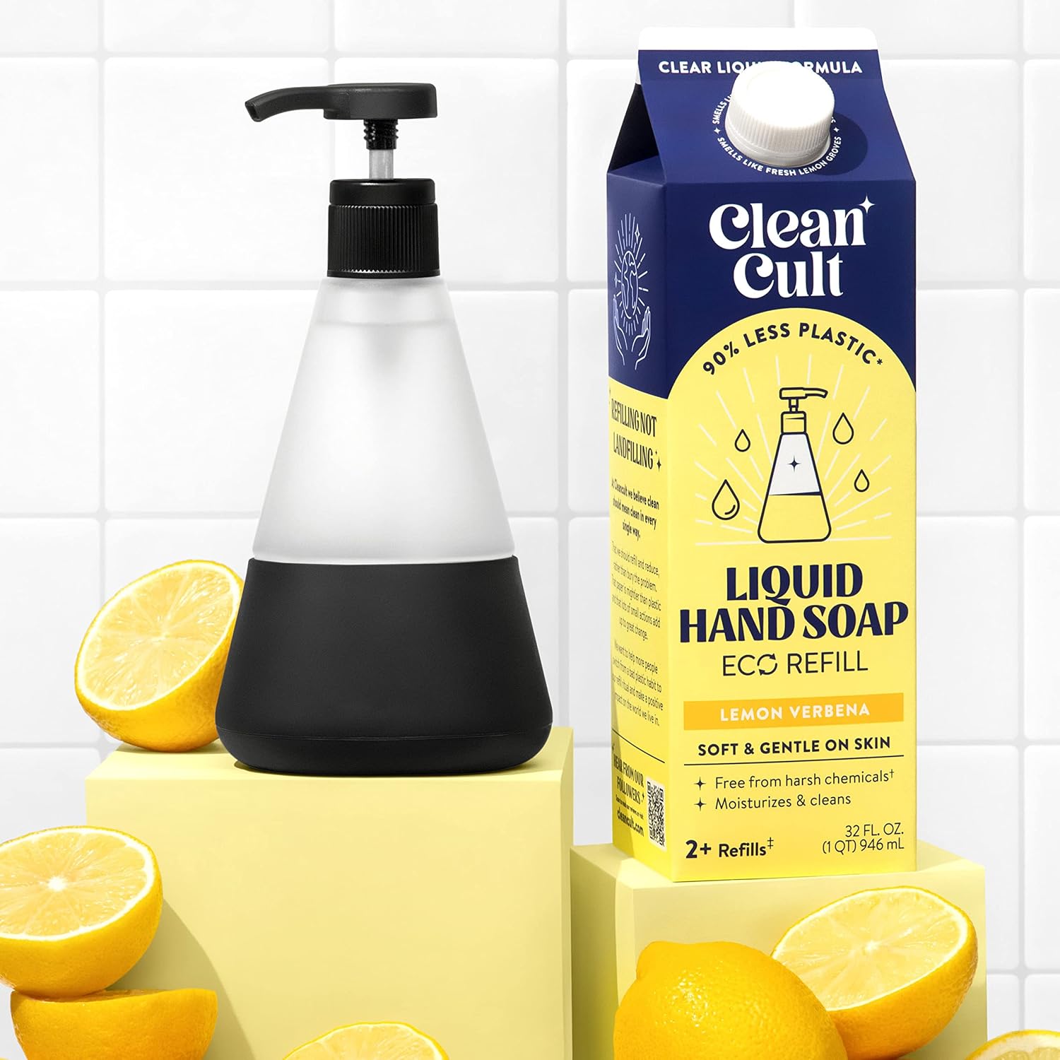 Cleancult – Recambios de jabón líquido para manos – Verbena de limón – Hecho con mezcla de aloe vera y aceites esenciales – Nutre e hidrata la piel