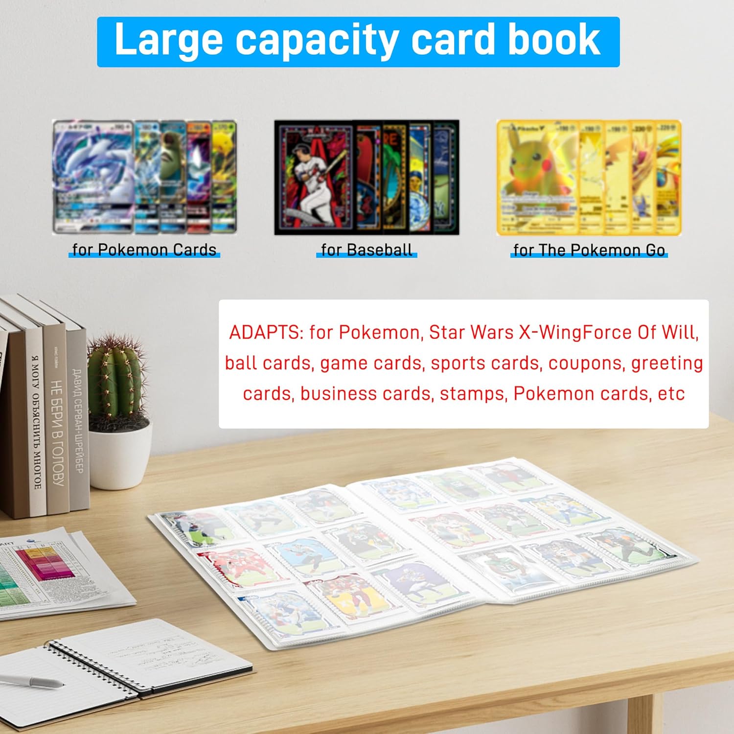 FANPL Carpeta de tarjetas de 9 bolsillos para tarjetas intercambiables, carpeta de colección de tarjetas de juego para fanáticos del deporte,