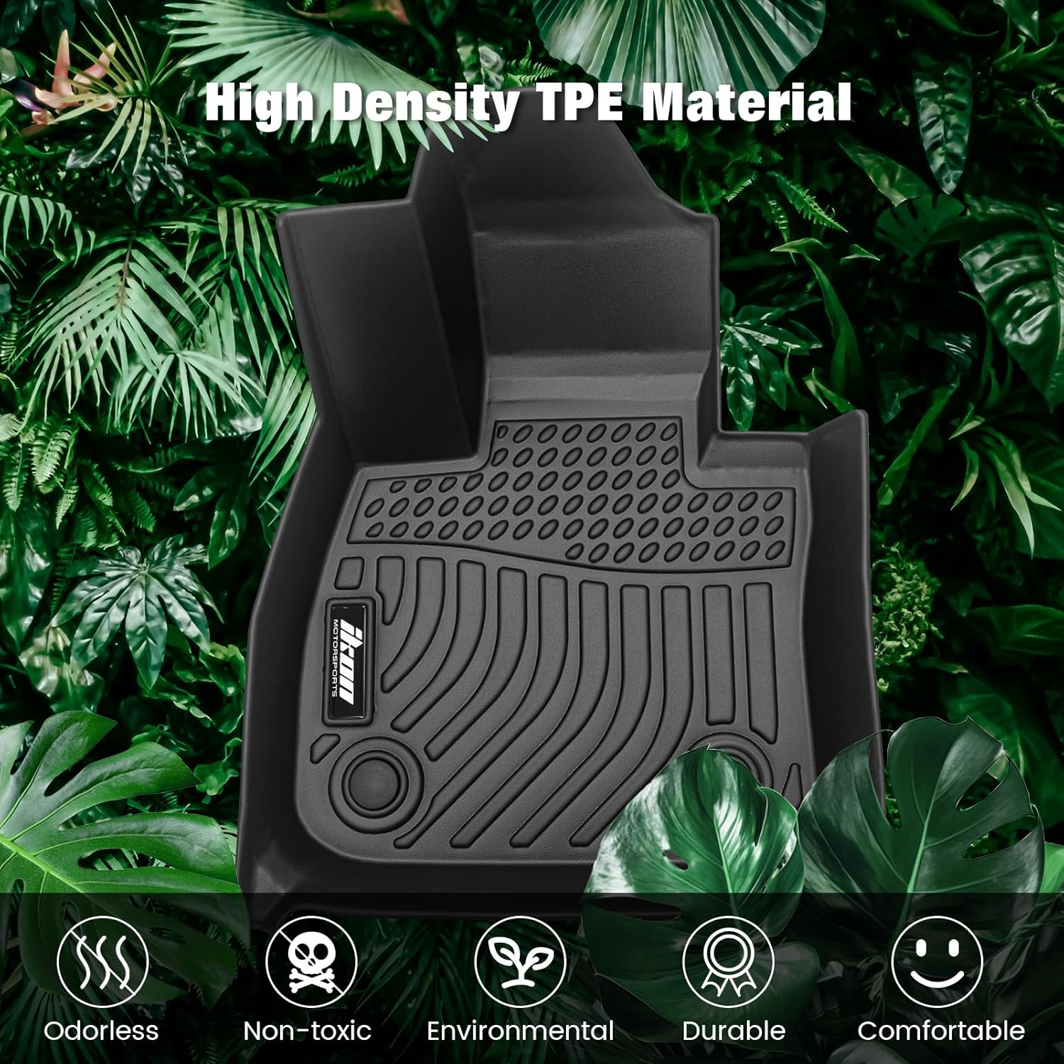 FREEMOTOR802 Compatible con alfombrillas moldeadas 3D negras de 1 2 fila delantera y trasera, 3 unidades, elastómero termoplástico, elastómero