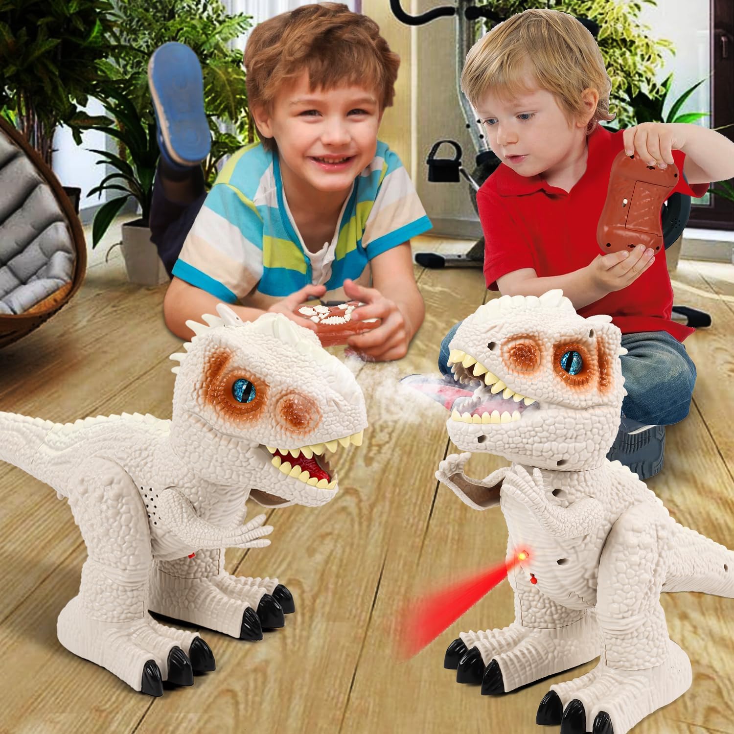 Juguetes de dinosaurio a control remoto para niños dinosaurio robot para niños, juguetes Jurassic T-rex RC Dino para niños pequeños, juguete de