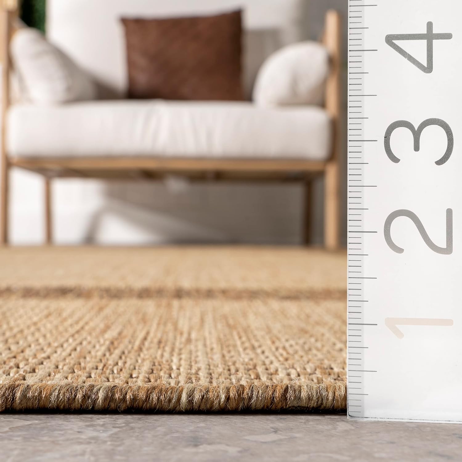 nuLOOM Natasha – Alfombra casual a rayas para interiores y exteriores, 5 x 8 pies, color beige