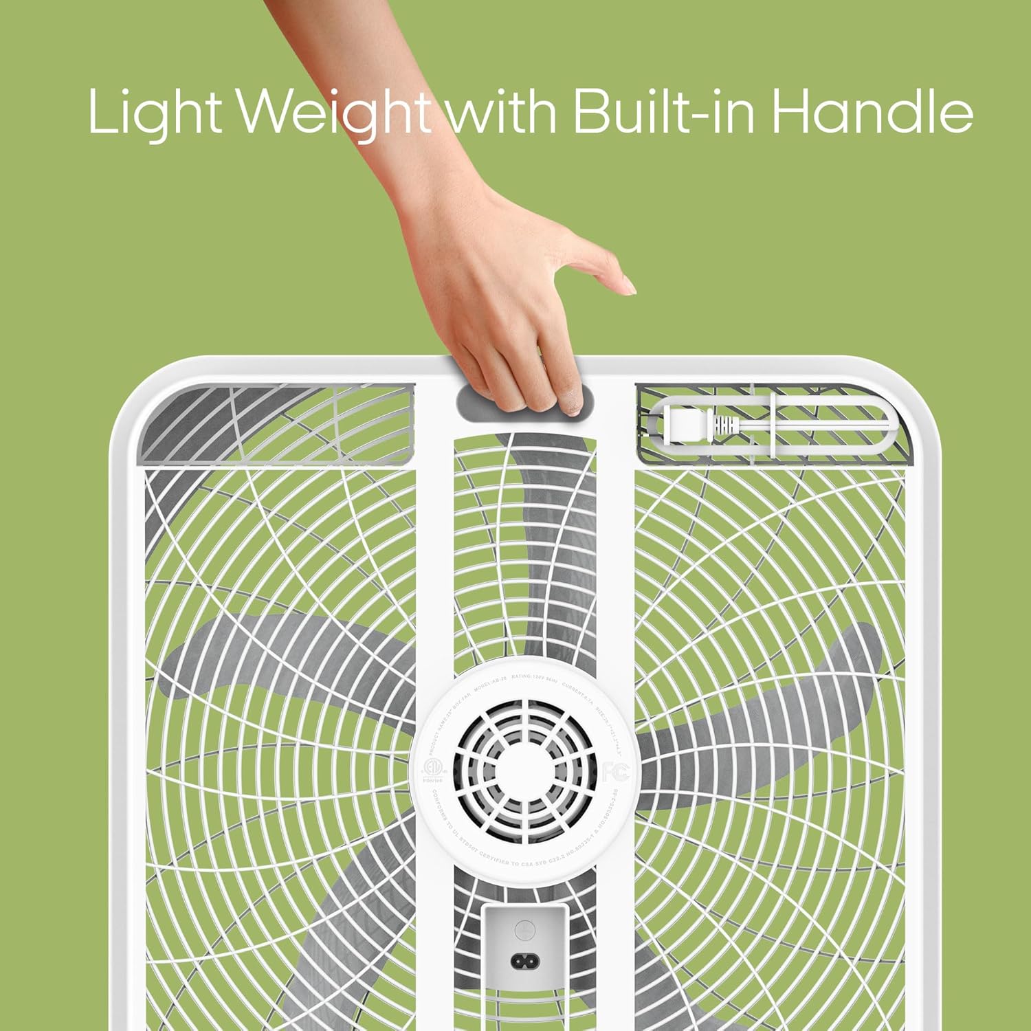 Aspen Ventilador de ventana de 20 pulgadas con control remoto, 3 velocidades de alto rendimiento y más de 2000 CFM de flujo de aire superior,
