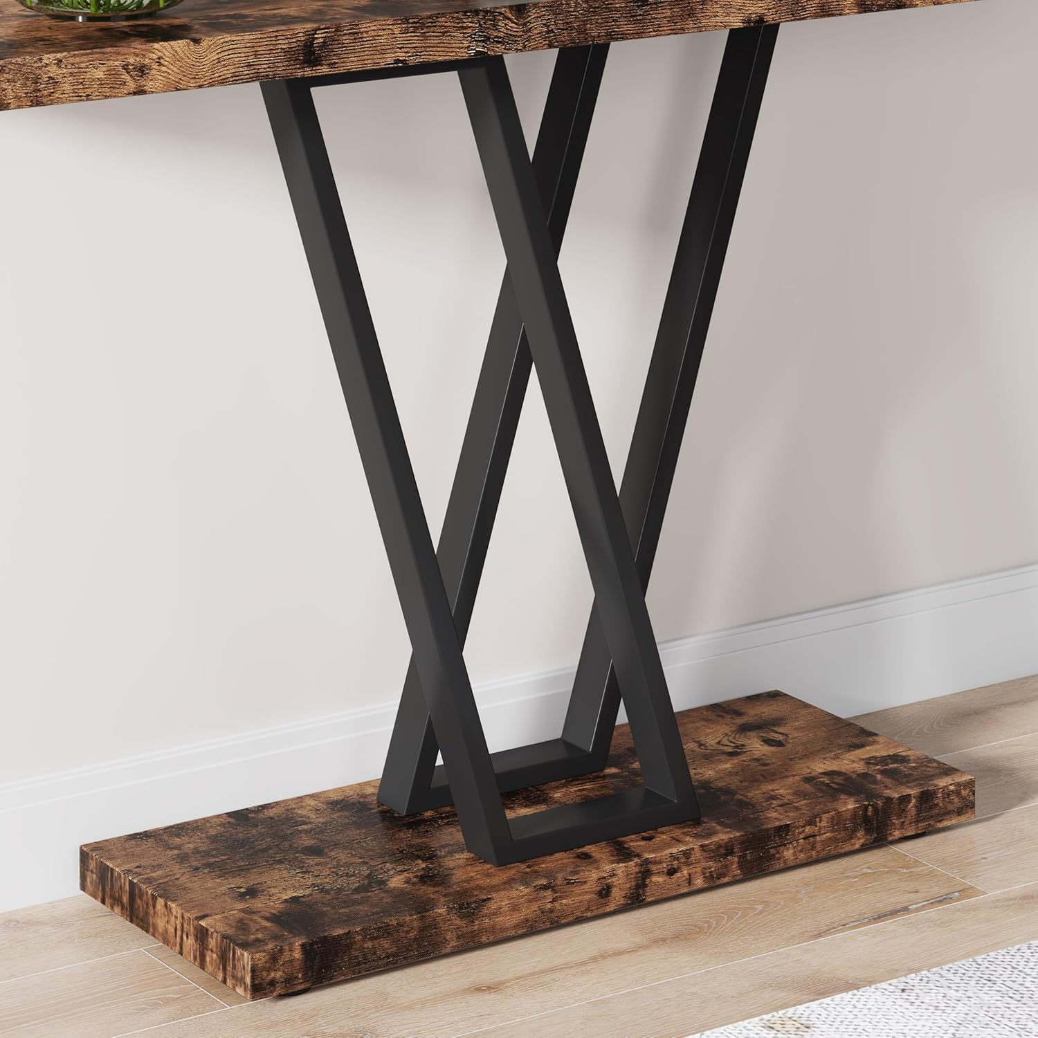 VANOMi Mesa consola de 43 pulgadas, mesa de pasillo industrial para entrada, mesas de entrada para puerta delantera, mesa de sofá estrecha para sala
