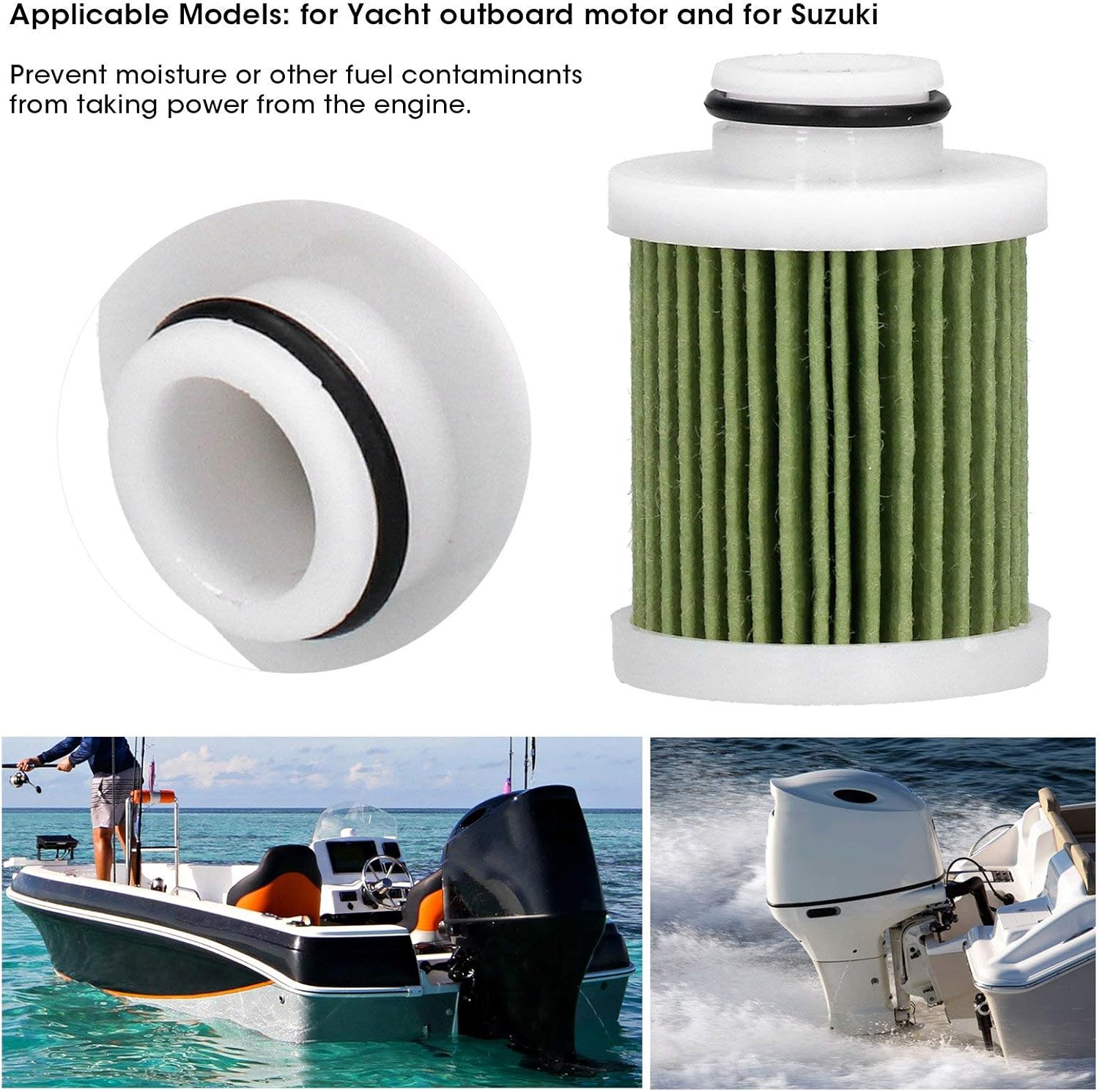 Cartucho de filtro de combustible, 1541292J00 Cartucho de filtro de combustible de alto caudal apto para Suzuki Yacht Motor Fueraborda Autoparte