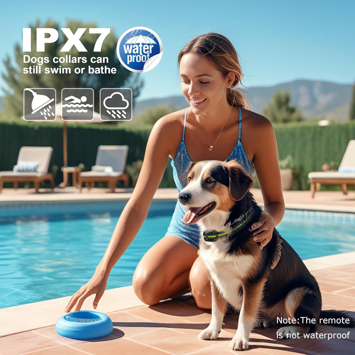 Collar de choque con control remoto, collar de entrenamiento para perros, 3 modos de entrenamiento con pitido, vibración y choque, alcance remoto de