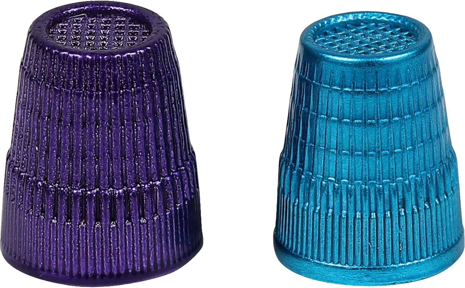 SINGER Dedales de parada deslizante, tamaño grande y XL, azul metálico y morado – Juego de 2