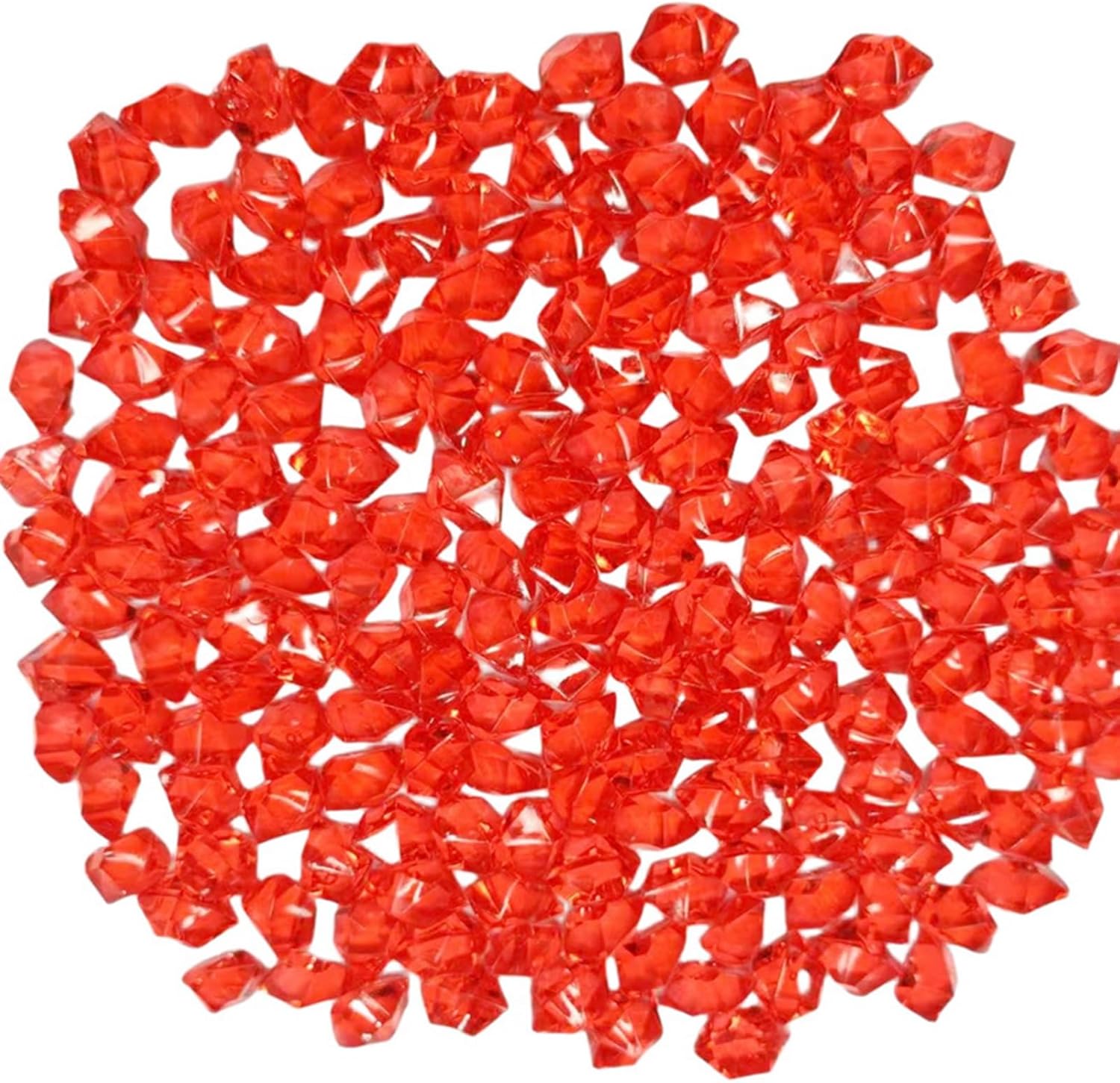 Featuman Joyas de plástico con gemas de cristal rojo, 400 piezas de cristales falsos de acrílico para centros de mesa, diamantes falsos cubos de