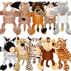 Juego de 10 títeres de mano de animales para niños, juguetes de selva de felpa suave con boca abierta y movible, amigo, safari, vida silvestre, Juego de 10 títeres de mano de animales para niños, juguetes de selva de felpa suave con boca abierta y movible, amigo, safari, vida silvestre,
