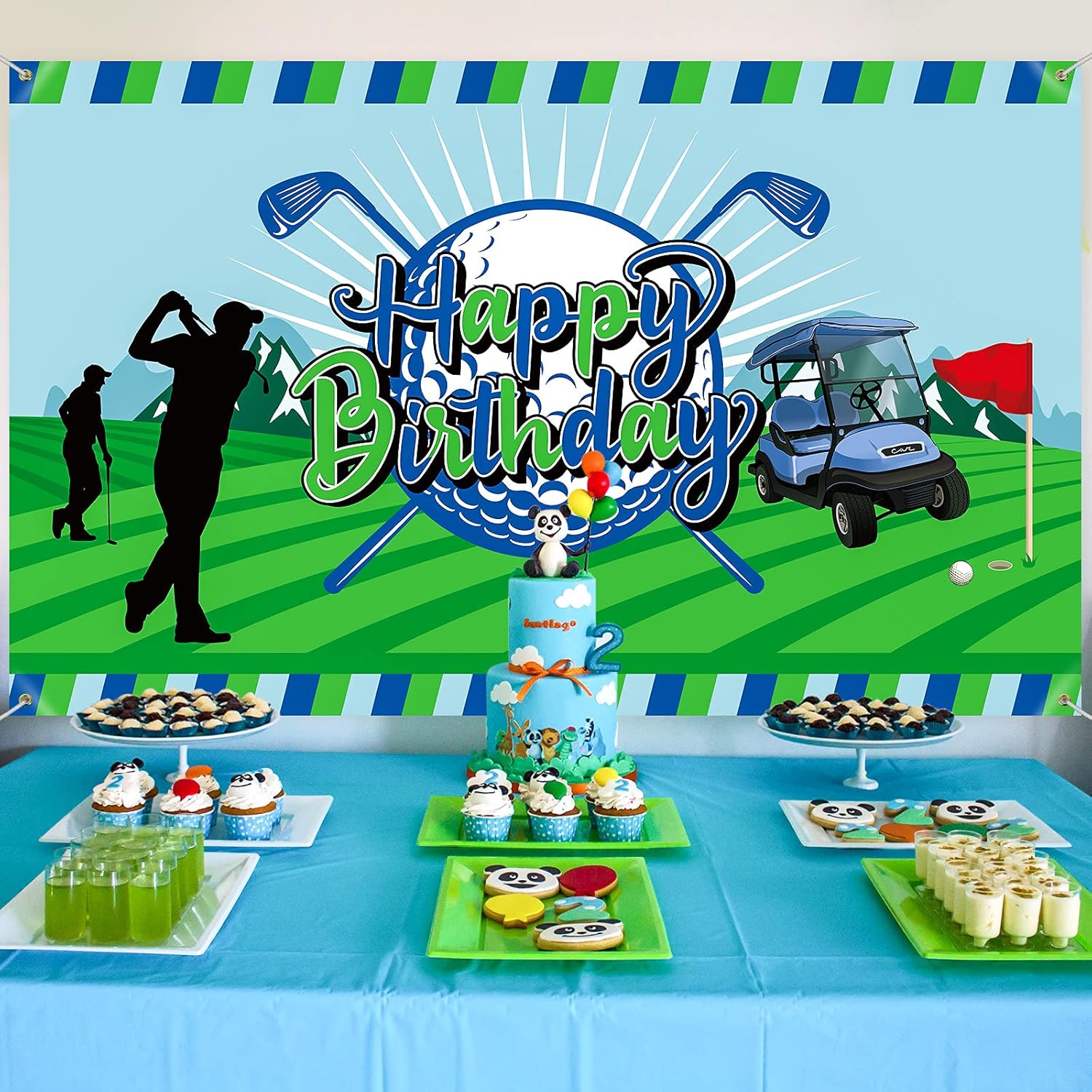 Decoración de fiesta de cumpleaños de golf, telón de fondo de feliz cumpleaños, cartel de cabina de fotos, fondo de fotografía para golf, deportes,