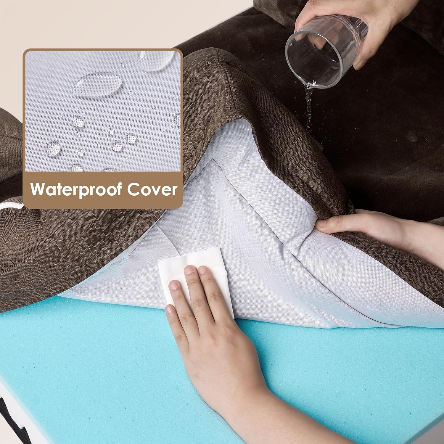 EHEYCIGA Camas ortopédicas para perros grandes, cama grande de espuma viscoelástica impermeable con lados, parte inferior antideslizante y espuma