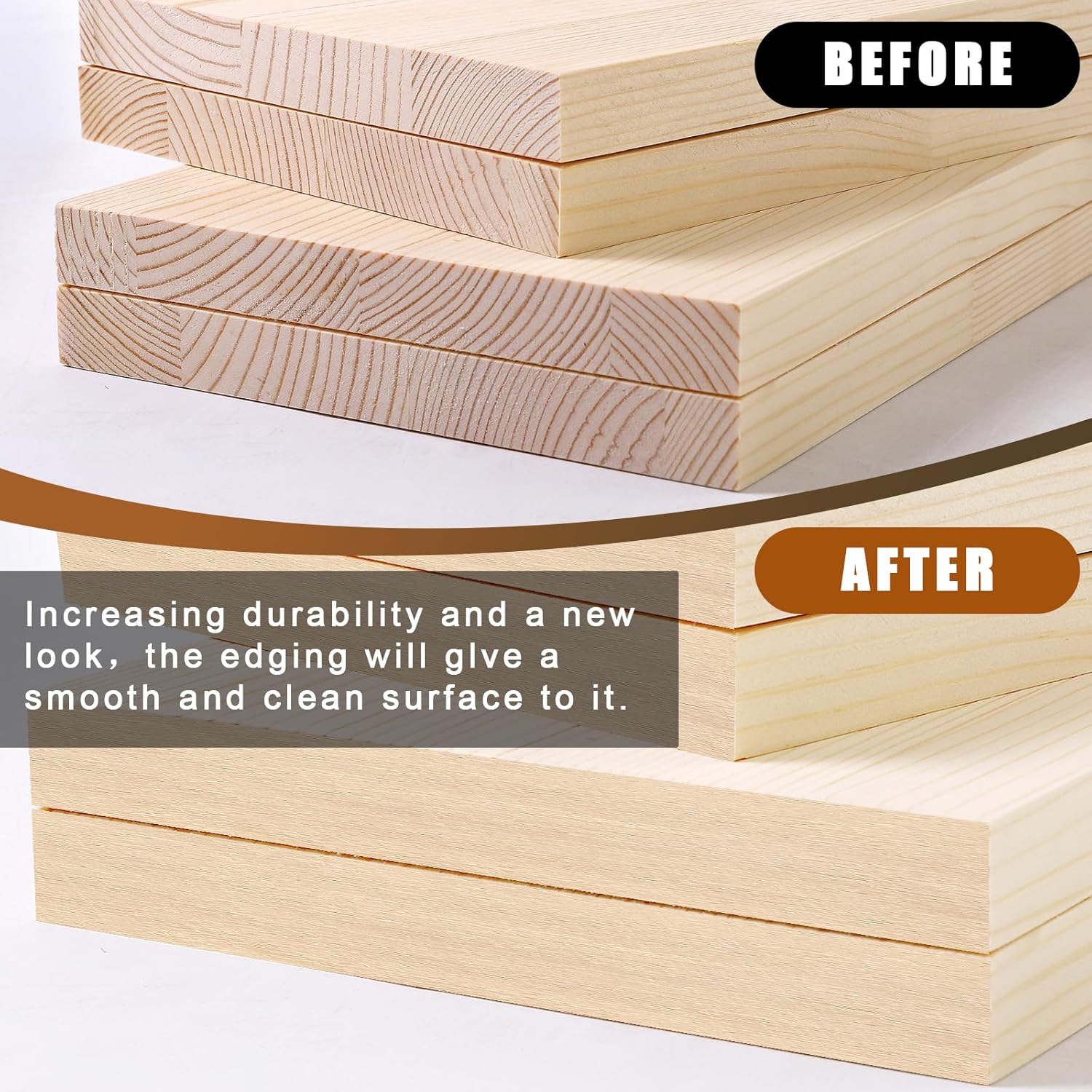 Rollo de chapa de madera contrachapada de abedul Bandas de borde de chapa de madera, bandas de borde de 34 pulgadas* 25 pies, plancha con adhesivo
