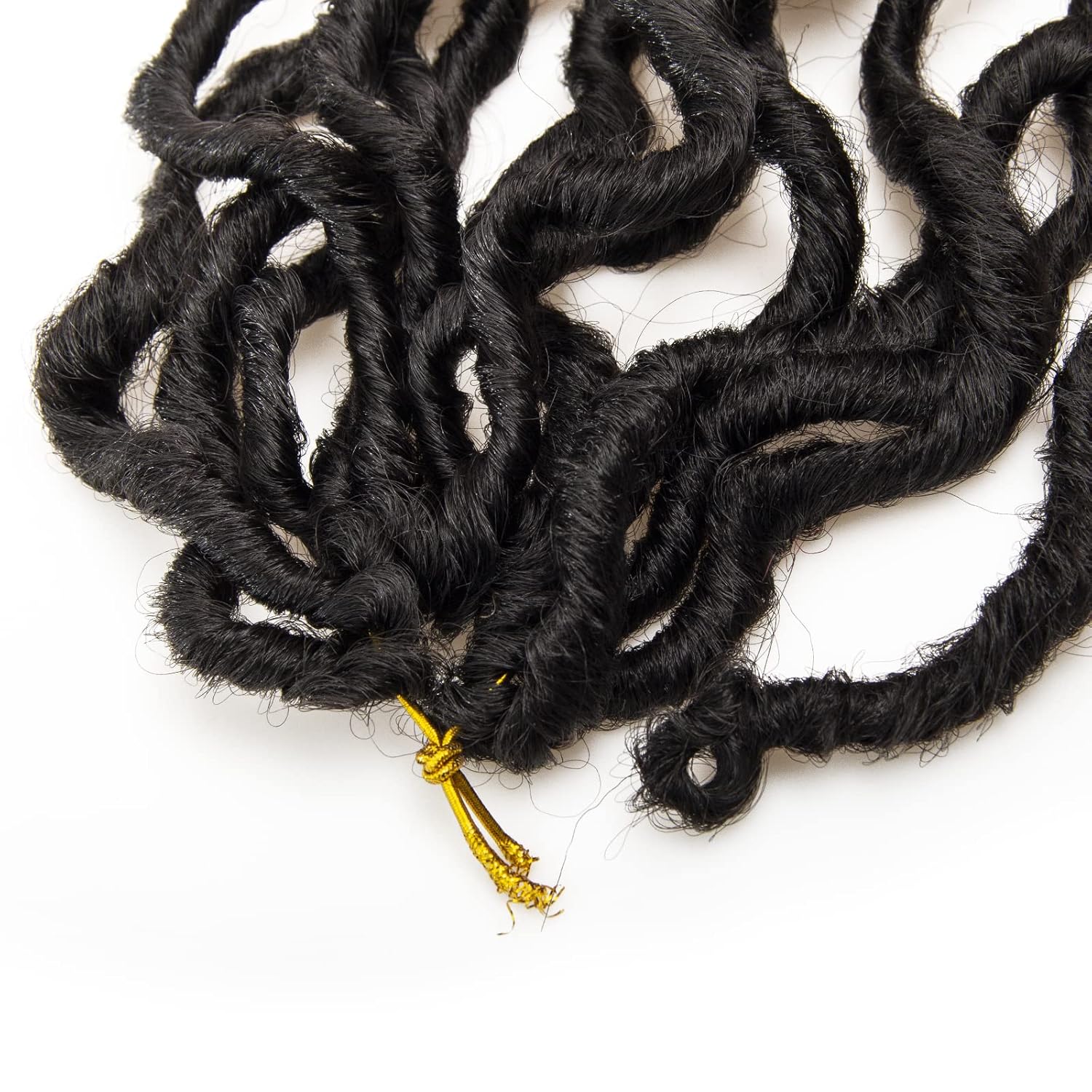 Rastas sintéticas de ganchillo de 24 pulgadas, trenzas de ganchillo onduladas, con extremos rizados, extensiones de cabello sintético trenzado (24